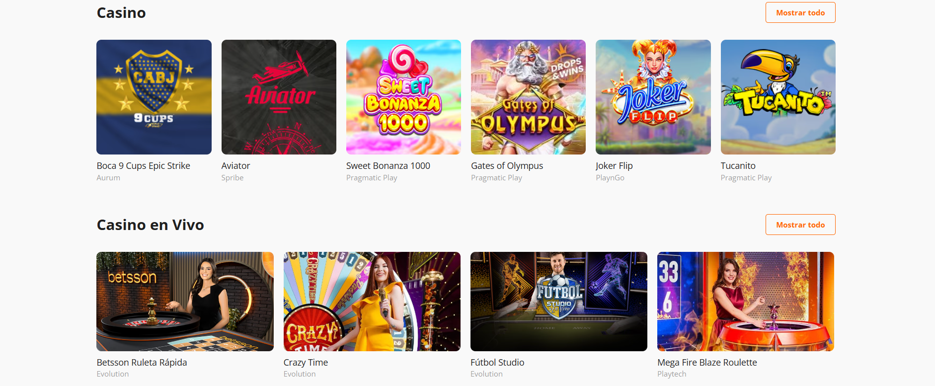 Betsson juegos